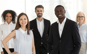 business people posing for photo